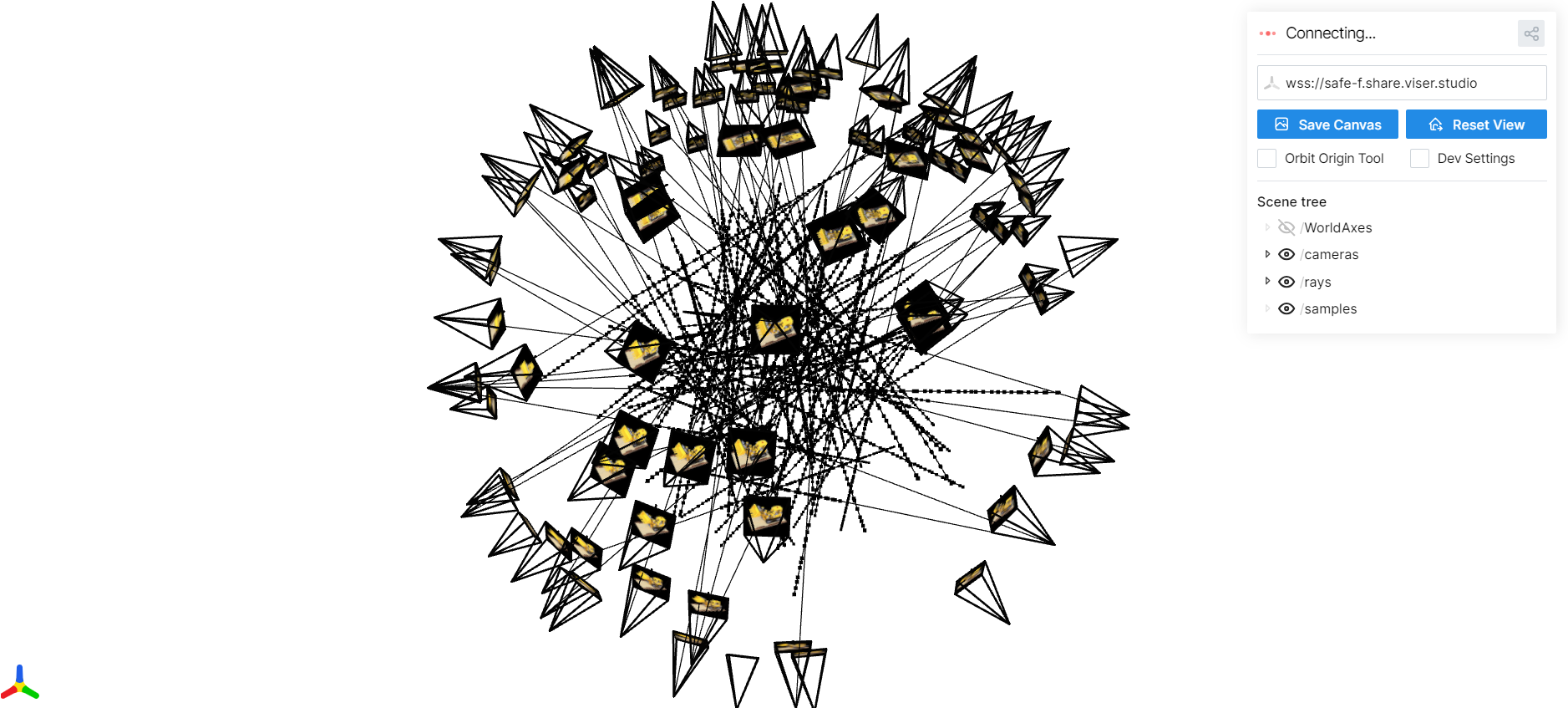 Ray samples close-up view